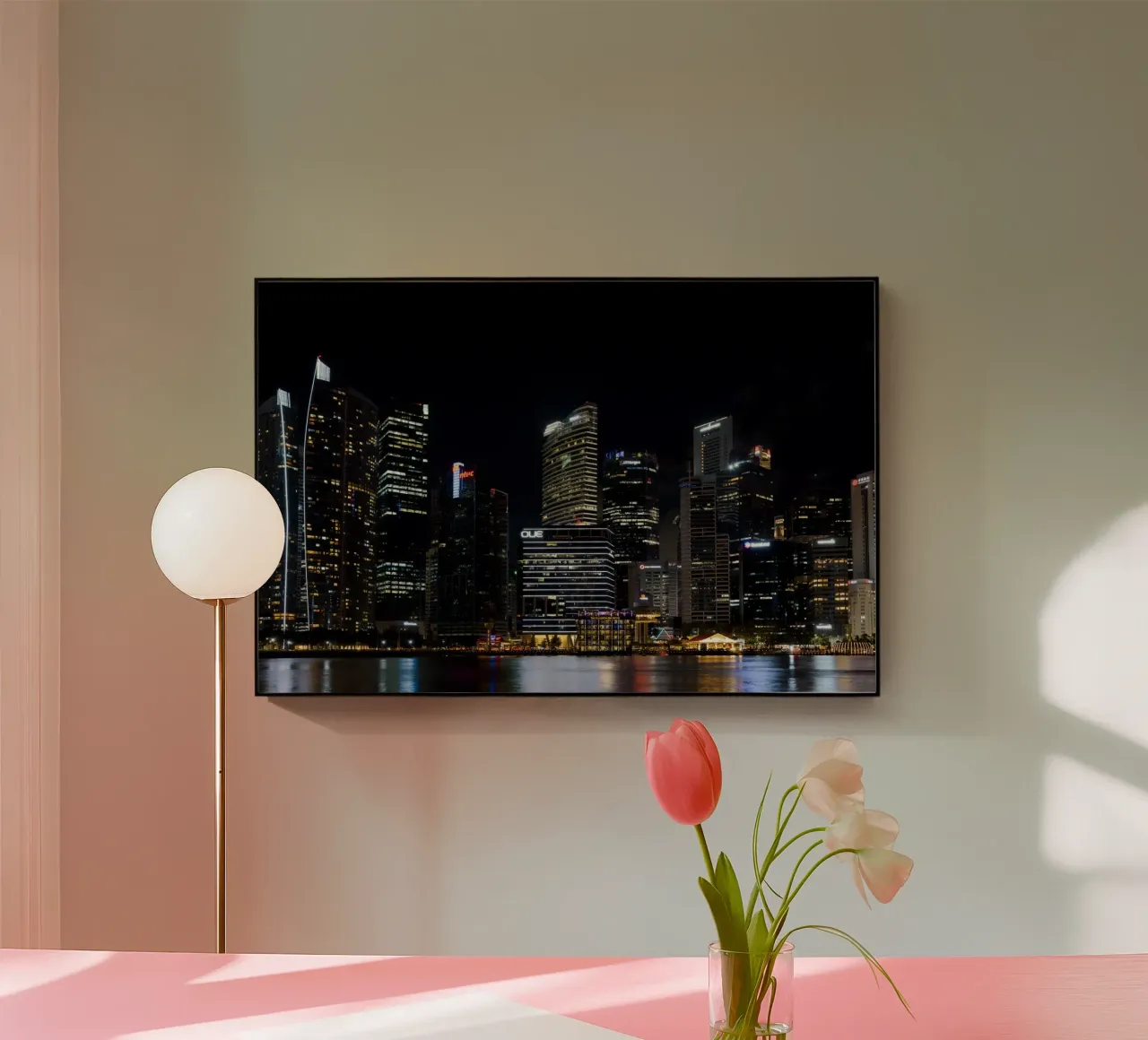 Skyline di Singapur di notte plexiglass da thetraveller