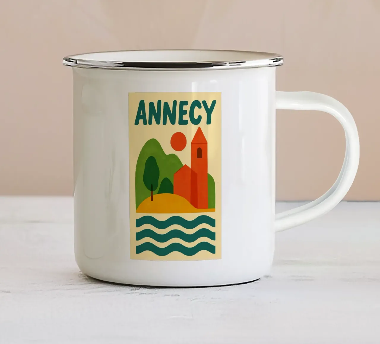 Poster di Annecy - Poster retrò tazza in smalto da JETLAG | affiches voyage