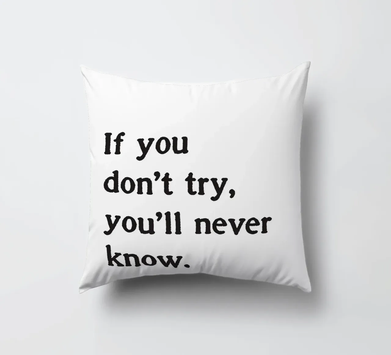 If you don't try, you'll never know. cuscino da Fraysein Design