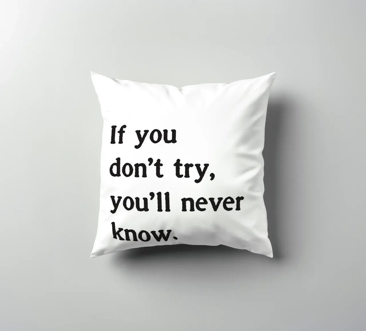 If you don't try, you'll never know. cuscino da Fraysein Design