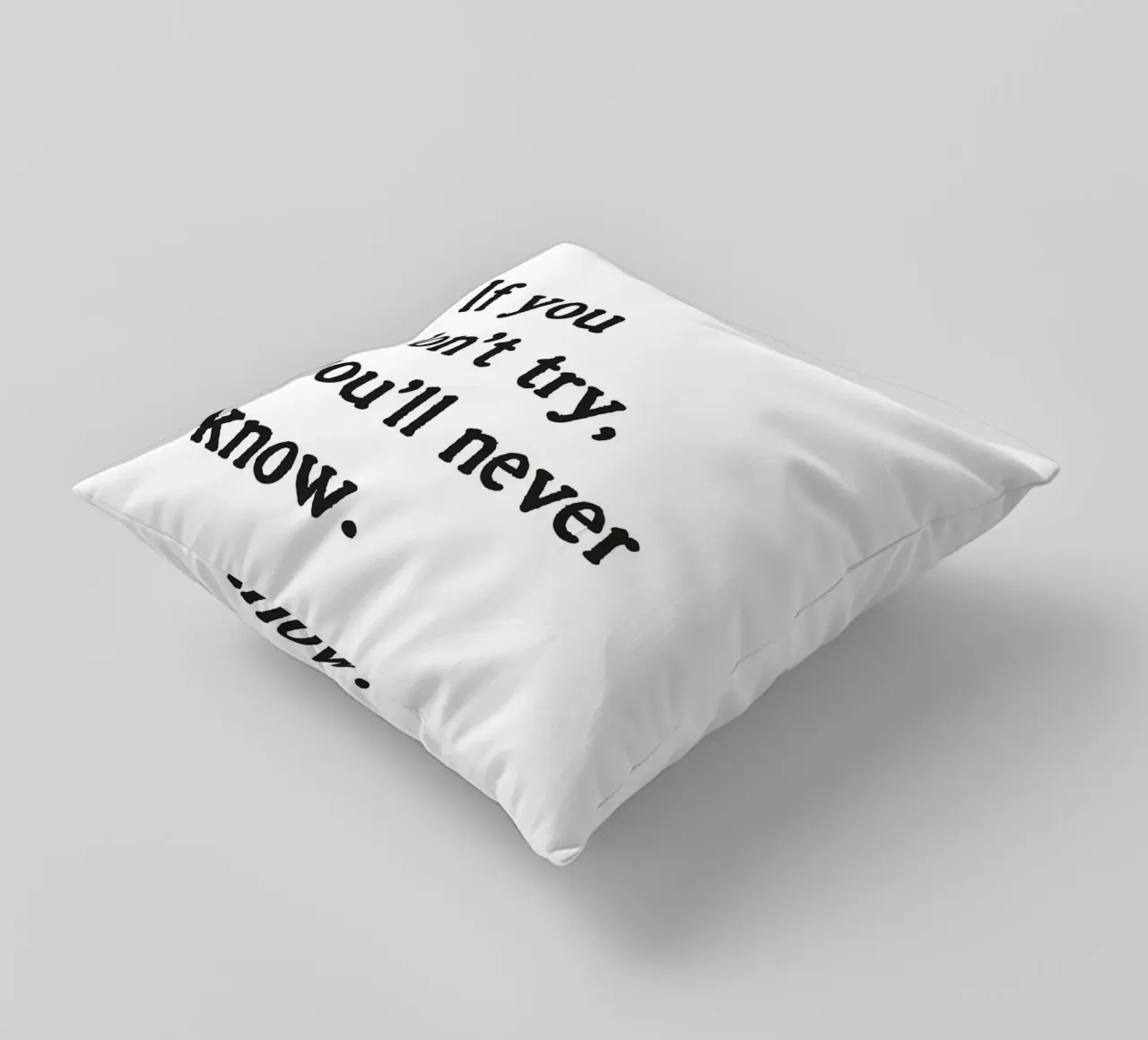 If you don't try, you'll never know. cuscino da Fraysein Design