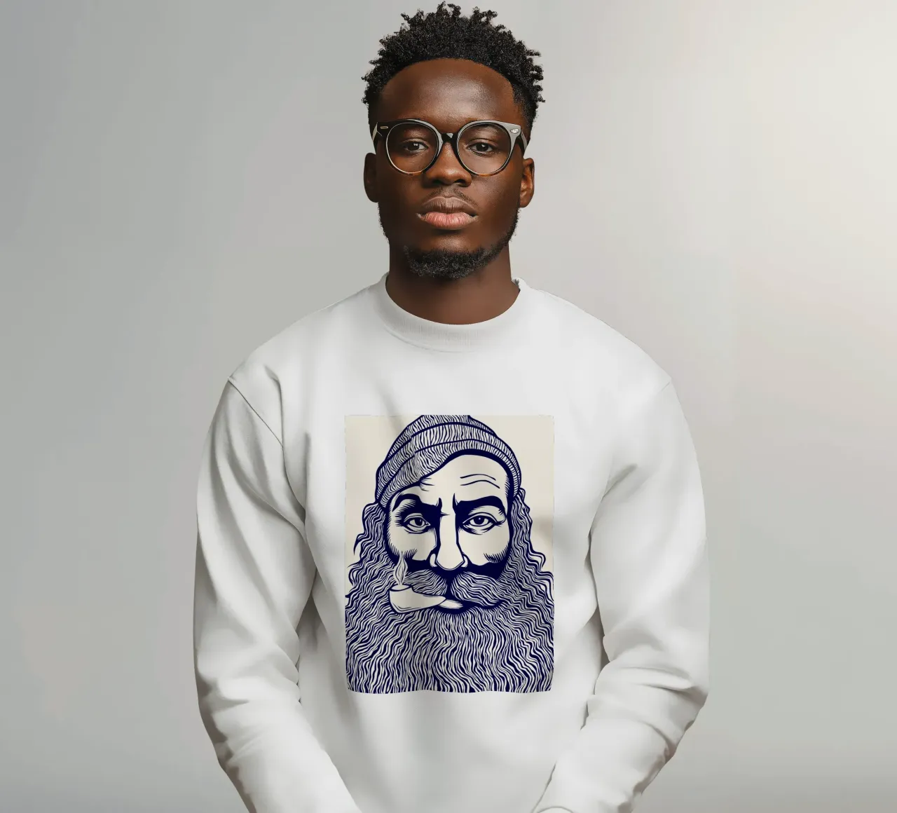 Captain Linocut Print felpa da Indigo Rain