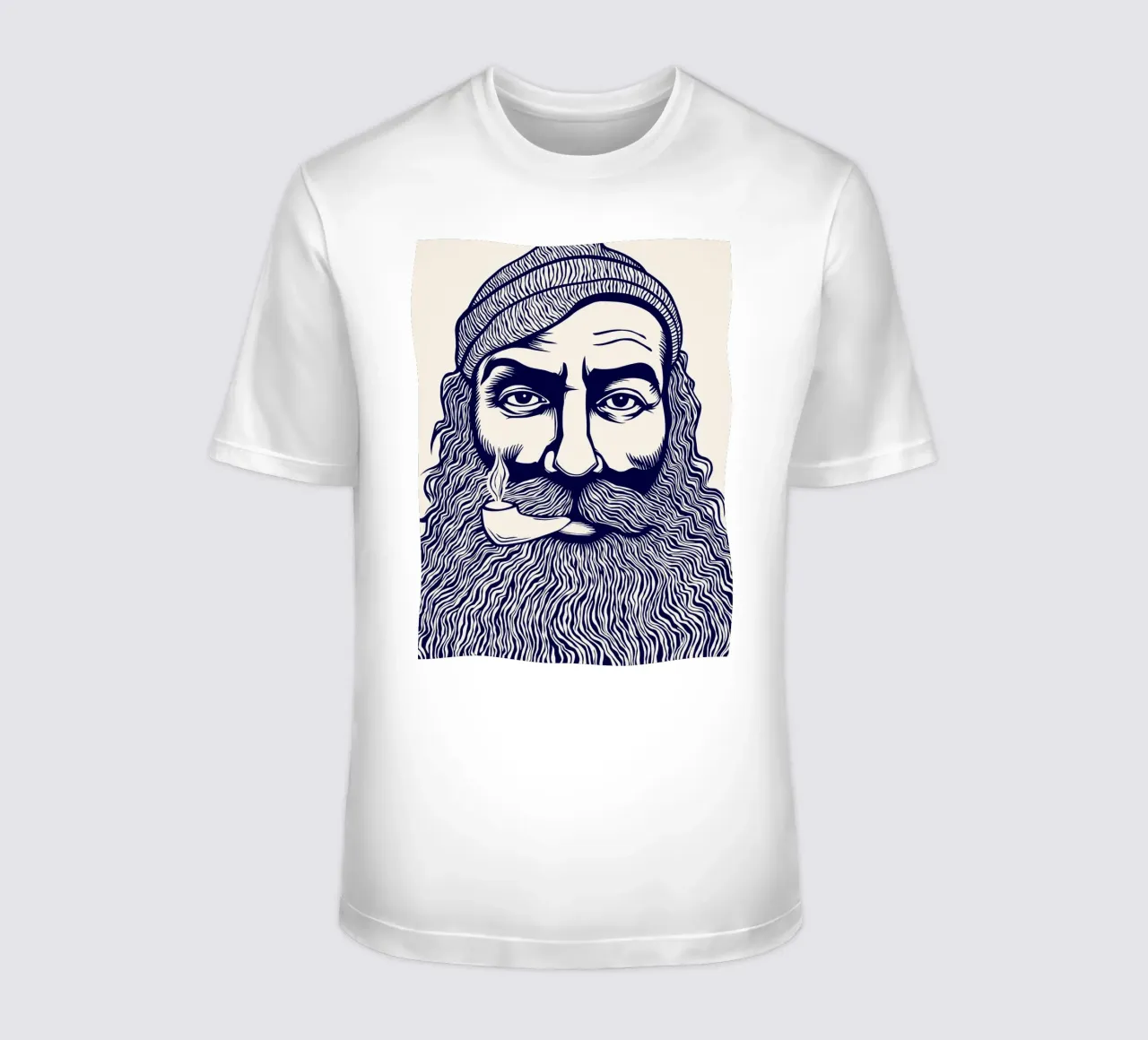 Captain Linocut Print t-shirt da Indigo Rain