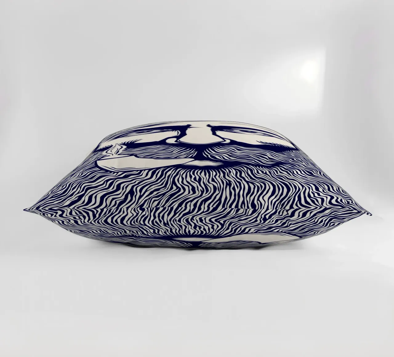 Captain Linocut Print cuscino da Indigo Rain