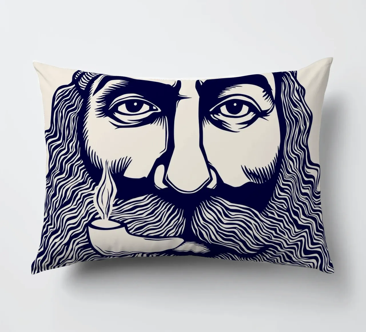 Captain Linocut Print cuscino da Indigo Rain