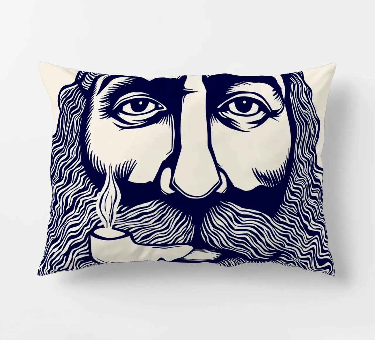 Captain Linocut Print cuscino da Indigo Rain