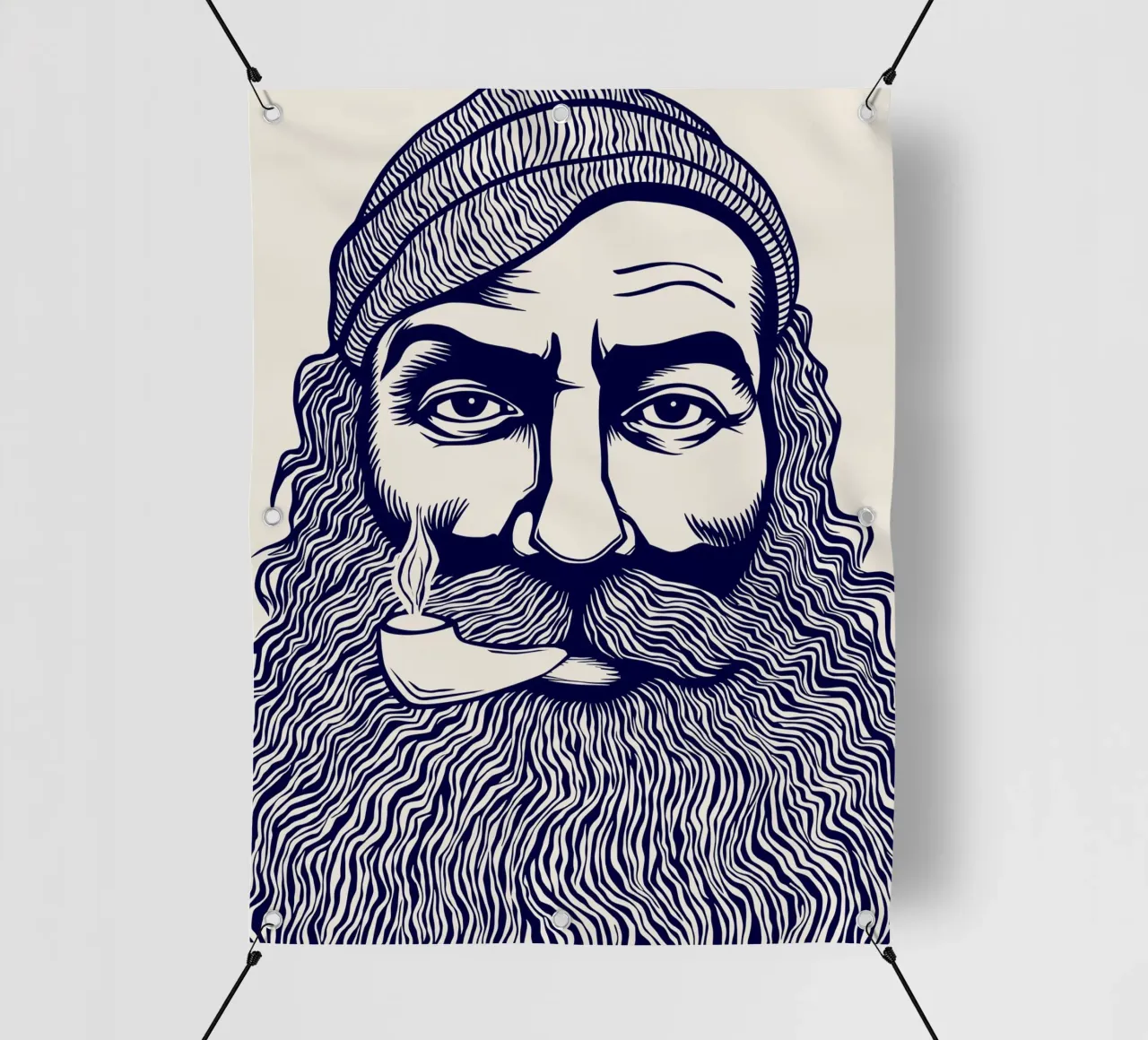 Captain Linocut Print telo in pvc da Indigo Rain
