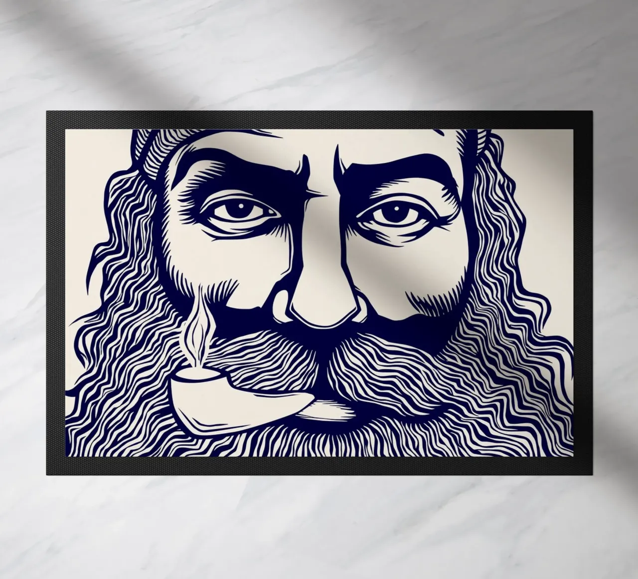 Captain Linocut Print zerbino da Indigo Rain