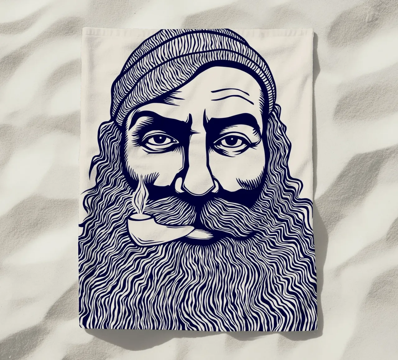 Captain Linocut Print telo mare da Indigo Rain