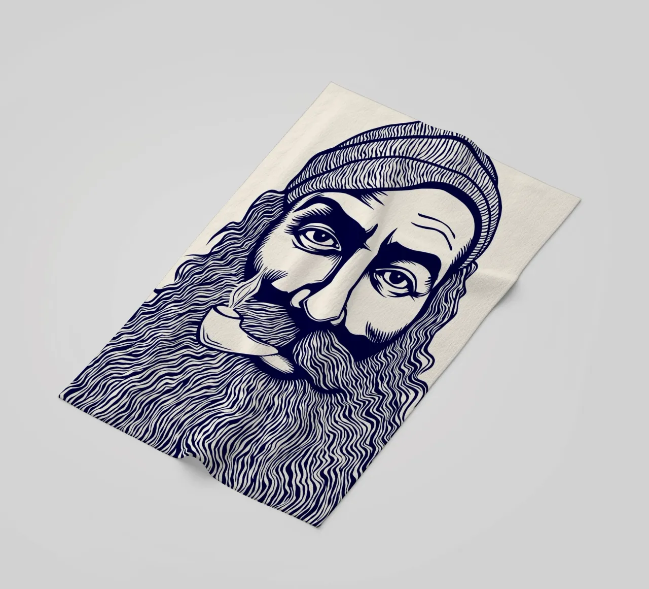 Captain Linocut Print telo mare da Indigo Rain