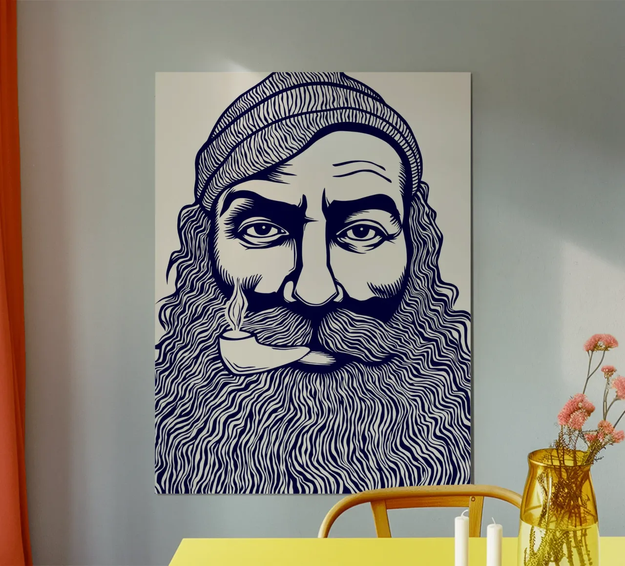 Captain Linocut Print poster da Indigo Rain