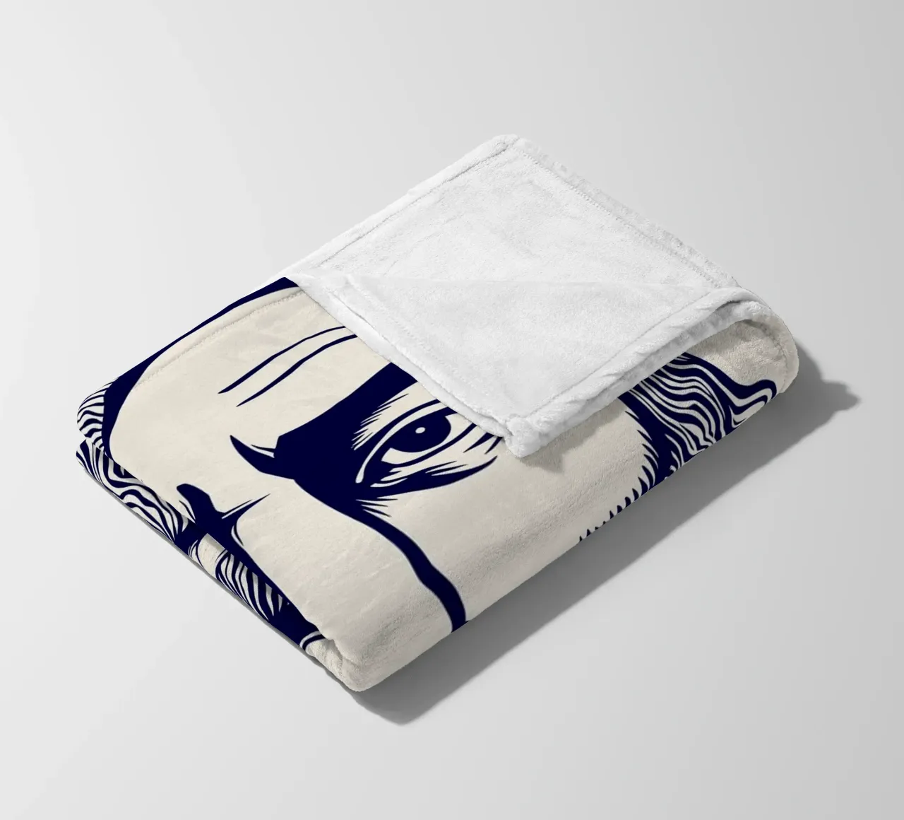 Captain Linocut Print coperta in pile da Indigo Rain