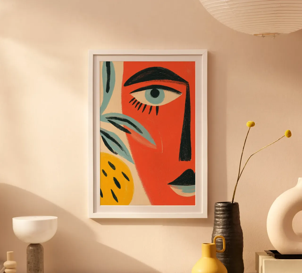 Halb-Porträt in Rot | Picasso trifft Street Art Poster von Autofocus