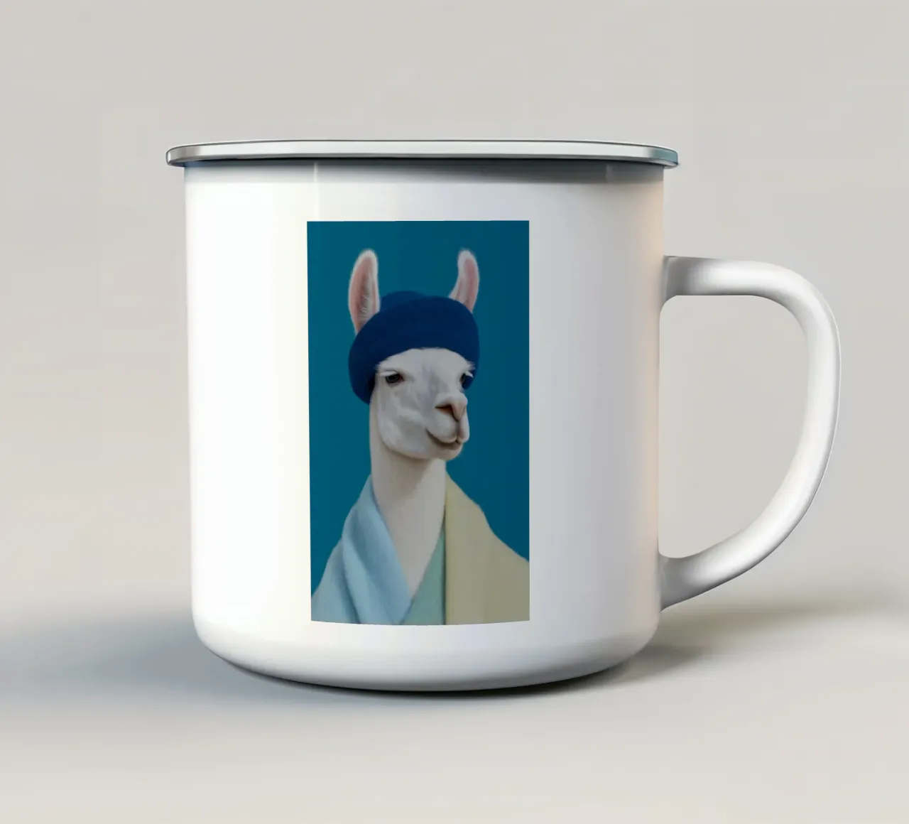 Fascino del lama alla moda tazza in smalto da Carinaprint