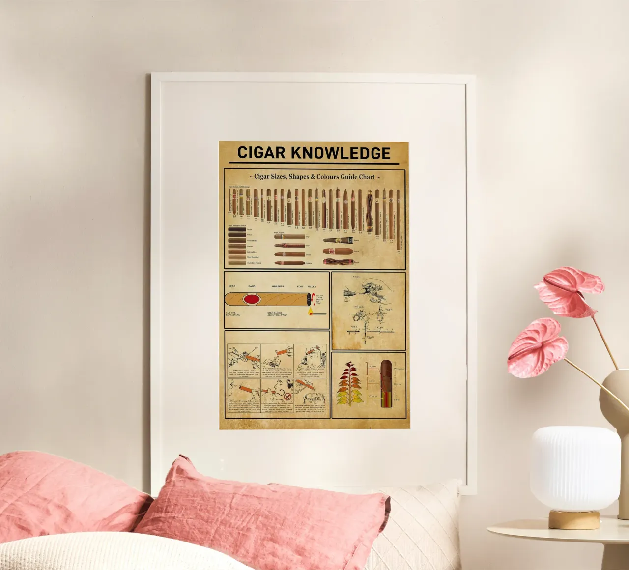 Conoscenza del sigaro poster con telaio in alluminio da coley