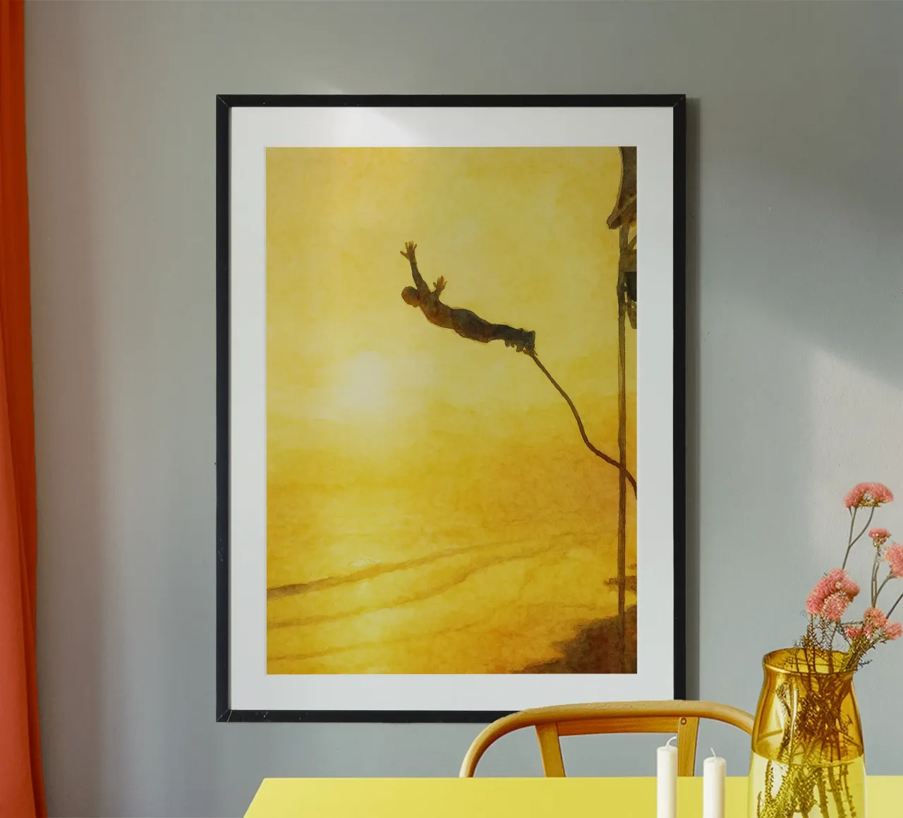 Bungee-Jumping Extremsport Malerei Poster von warsilaw
