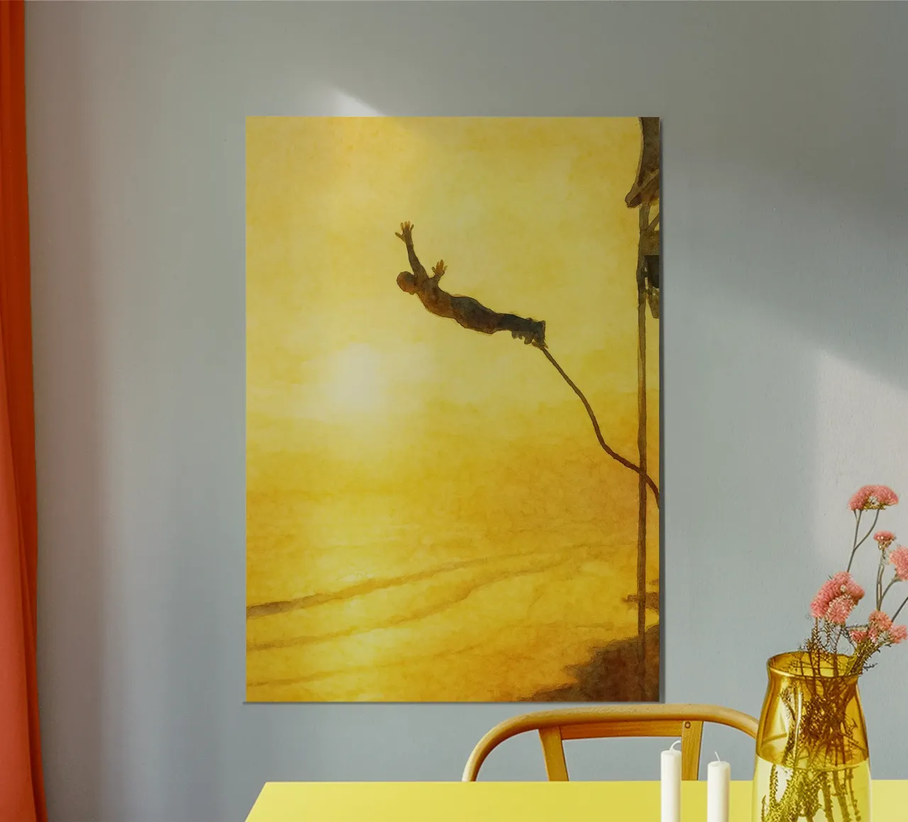 Bungee-Jumping Extremsport Malerei Poster von warsilaw