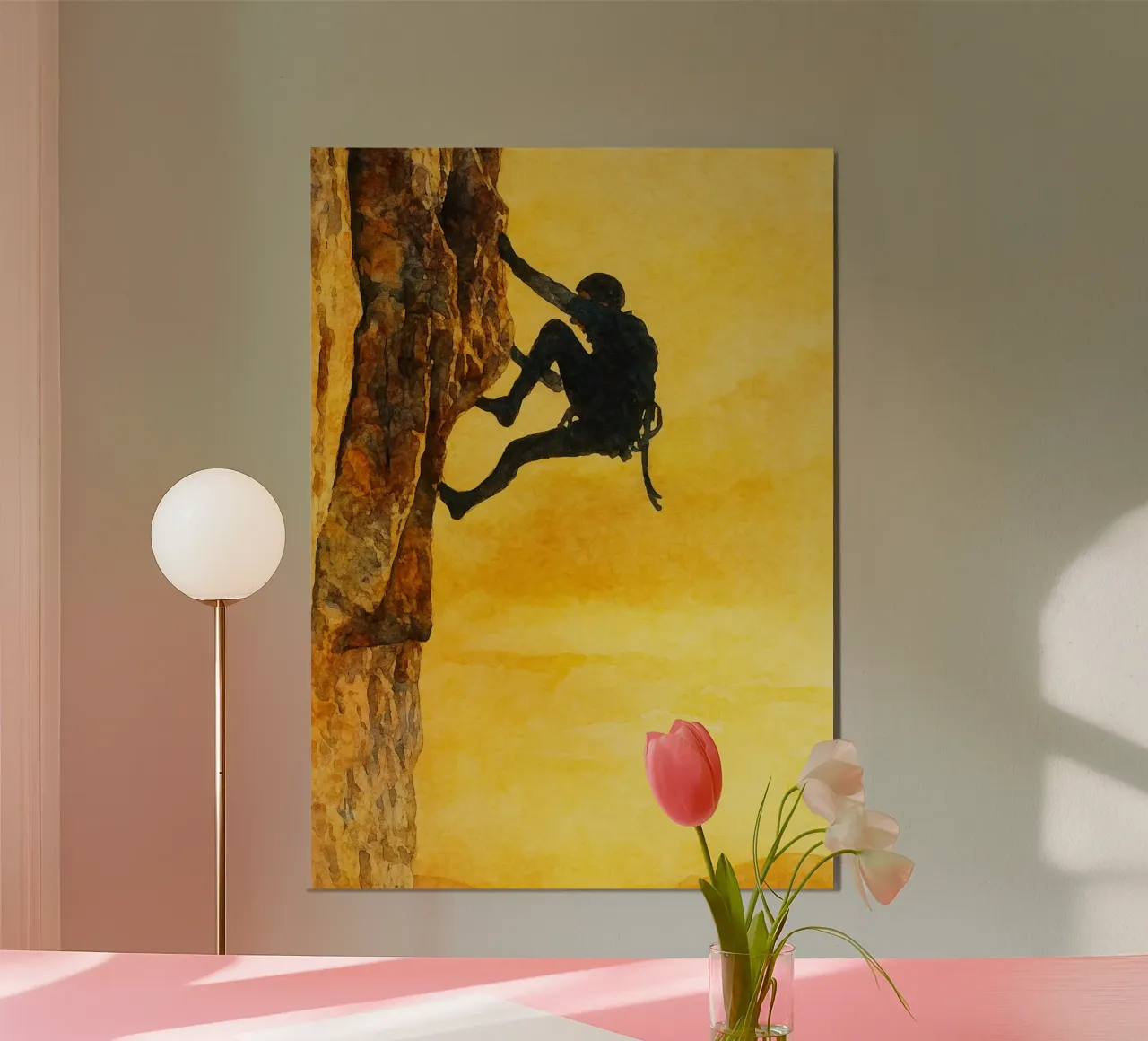 escalada libre deporte extremo pintura poster de warsilaw