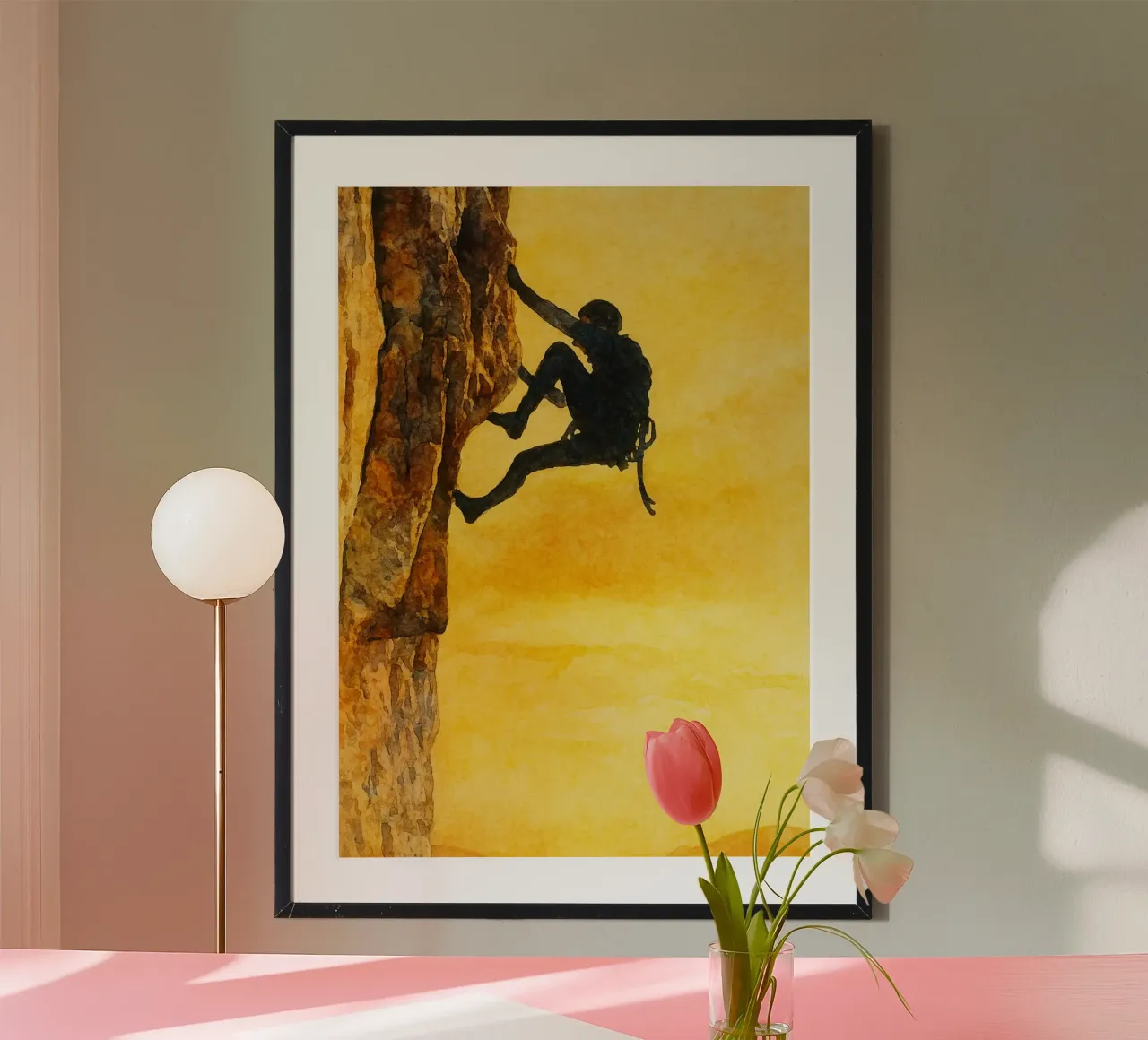 escalada libre deporte extremo pintura poster de warsilaw
