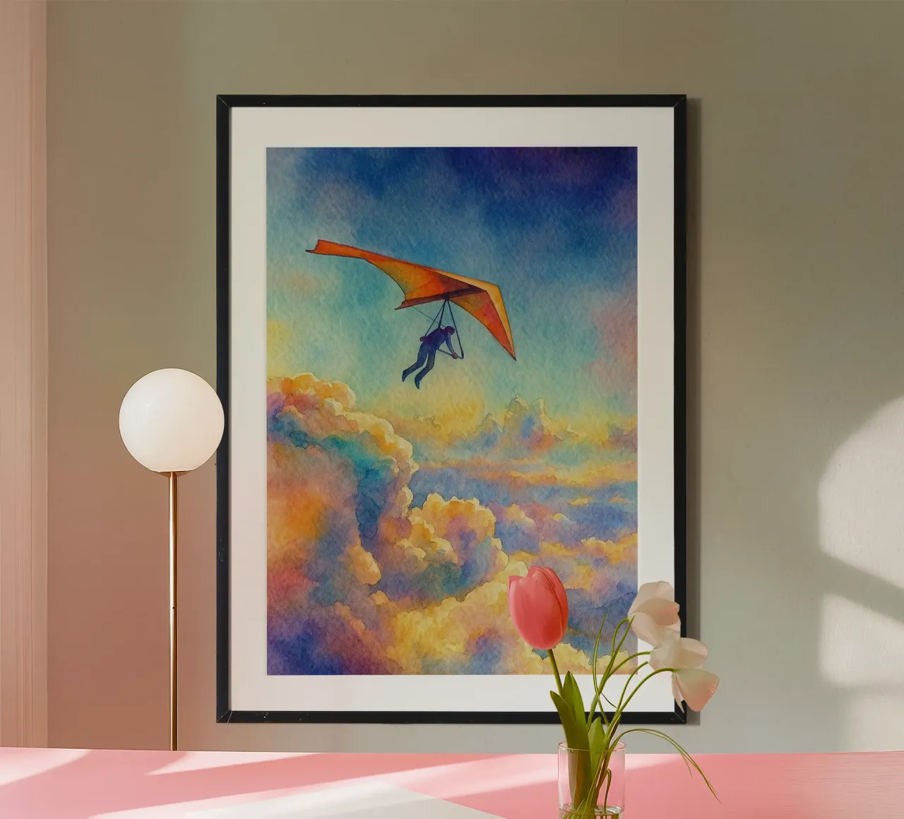 Drachenfliegen Extremsport Malerei Poster von warsilaw
