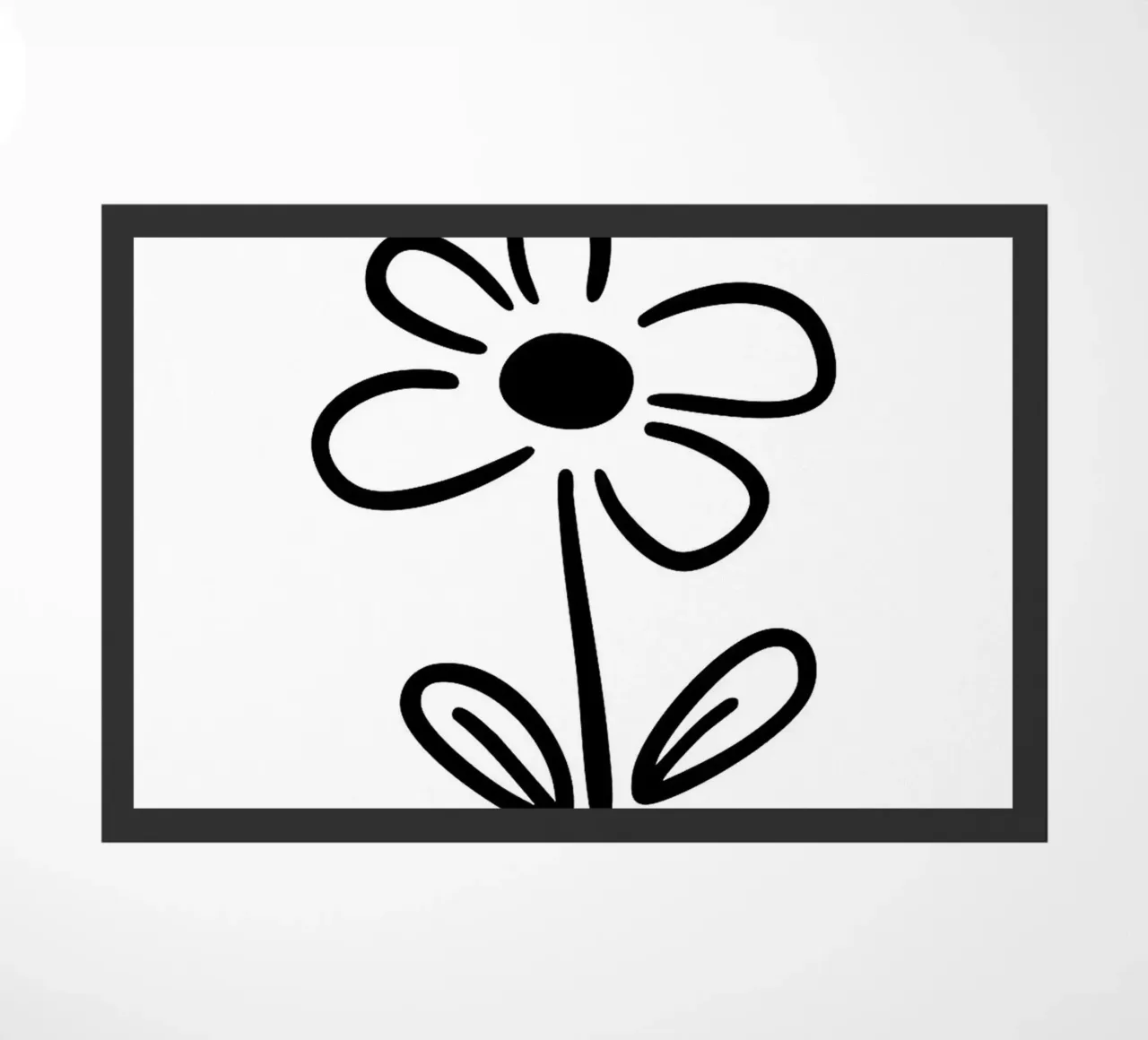 Semplice disegno di fiori in bianco e nero zerbino da Charlotte Gagnon