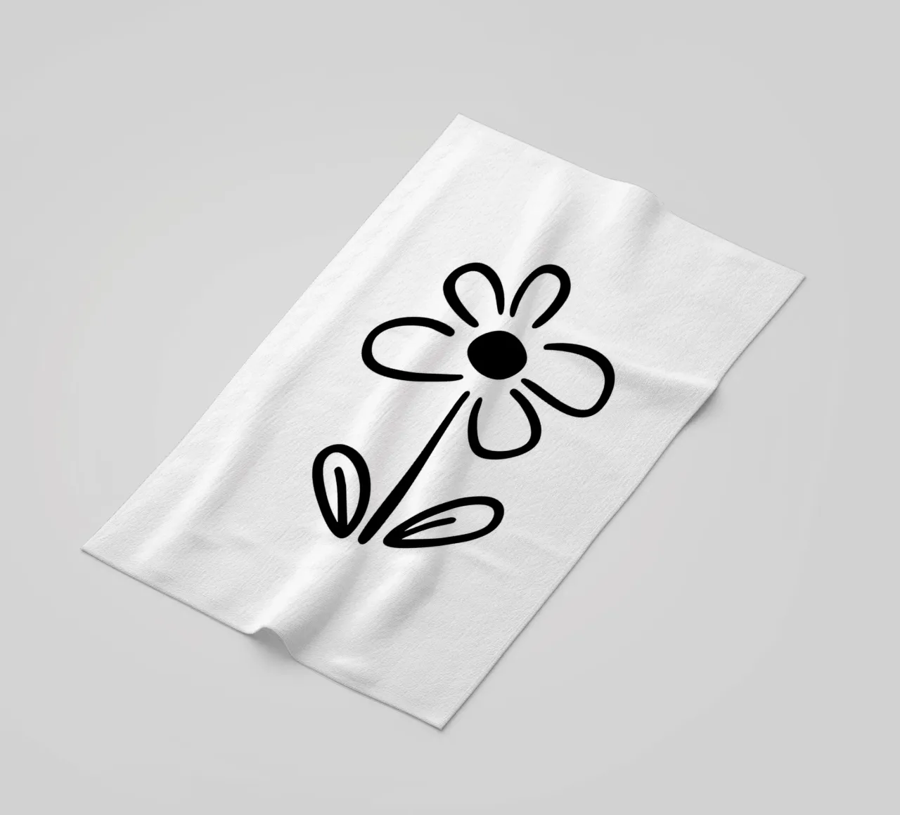 Semplice disegno di fiori in bianco e nero telo mare da Charlotte Gagnon
