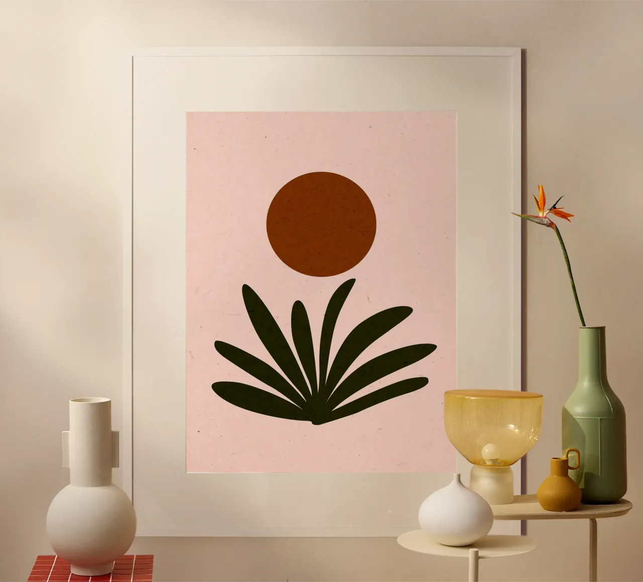 Arte boho Sole e piante poster da Charlotte Gagnon