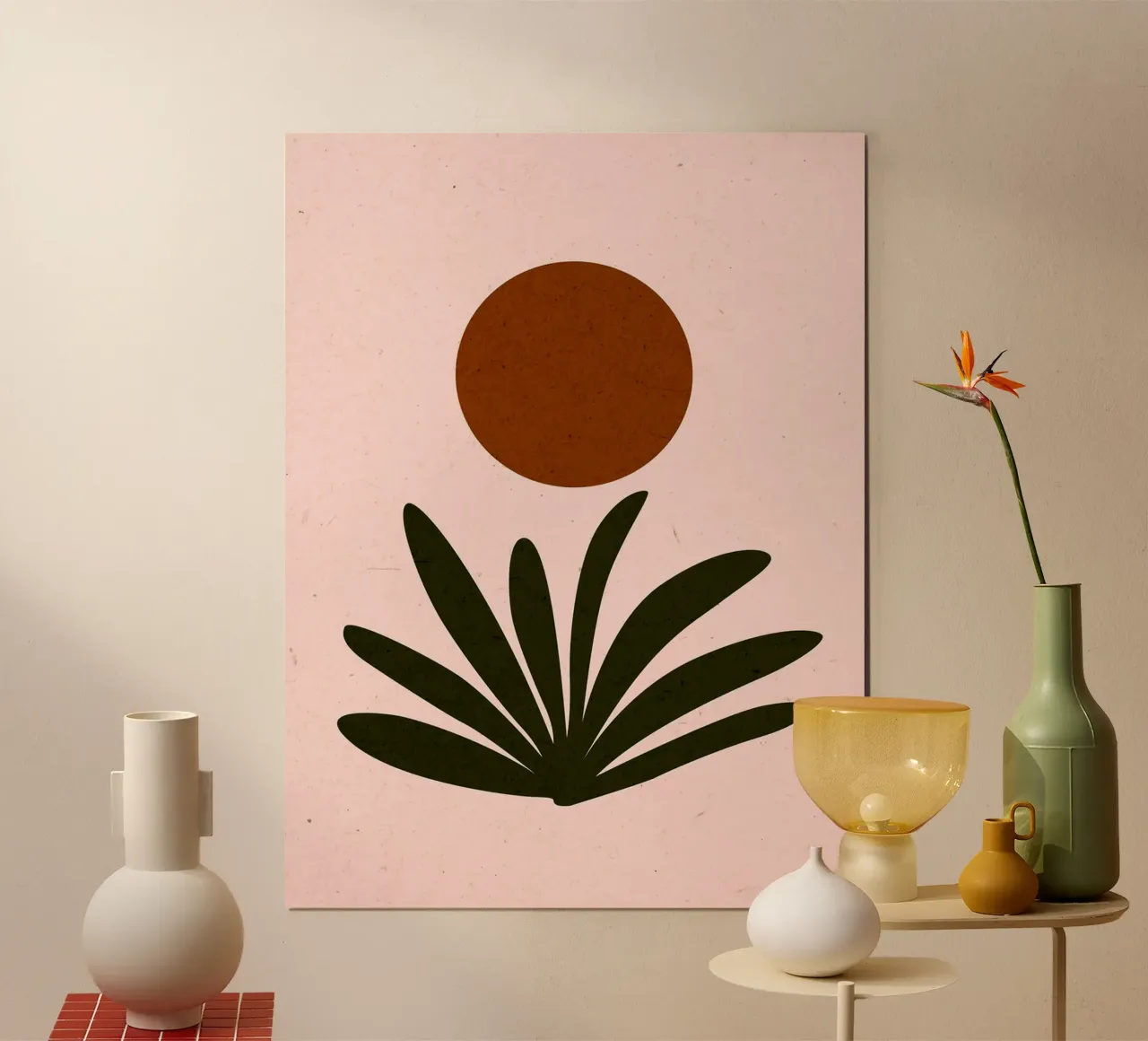Arte boho Sole e piante poster da Charlotte Gagnon