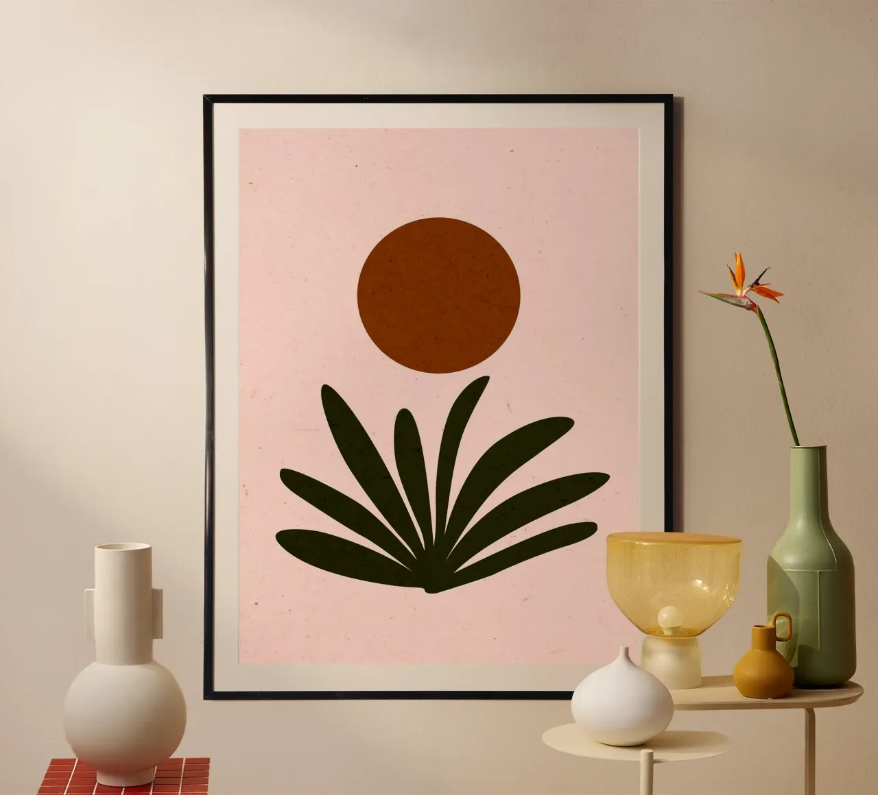 Arte boho Sole e piante poster da Charlotte Gagnon