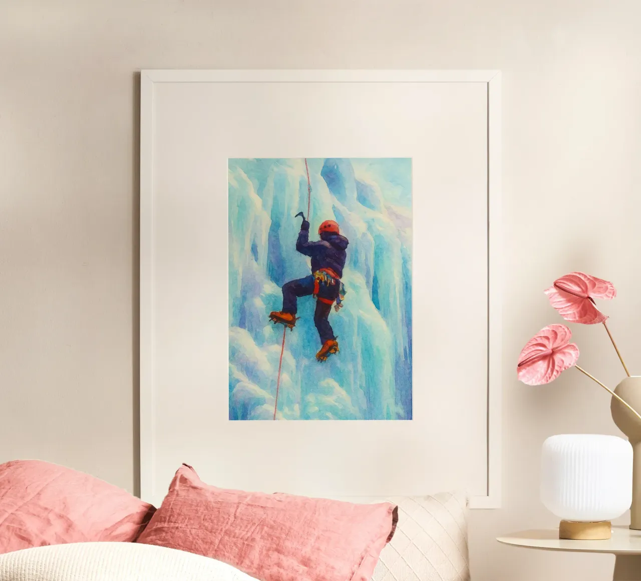 Eisklettern Extremsport Malerei Poster von warsilaw