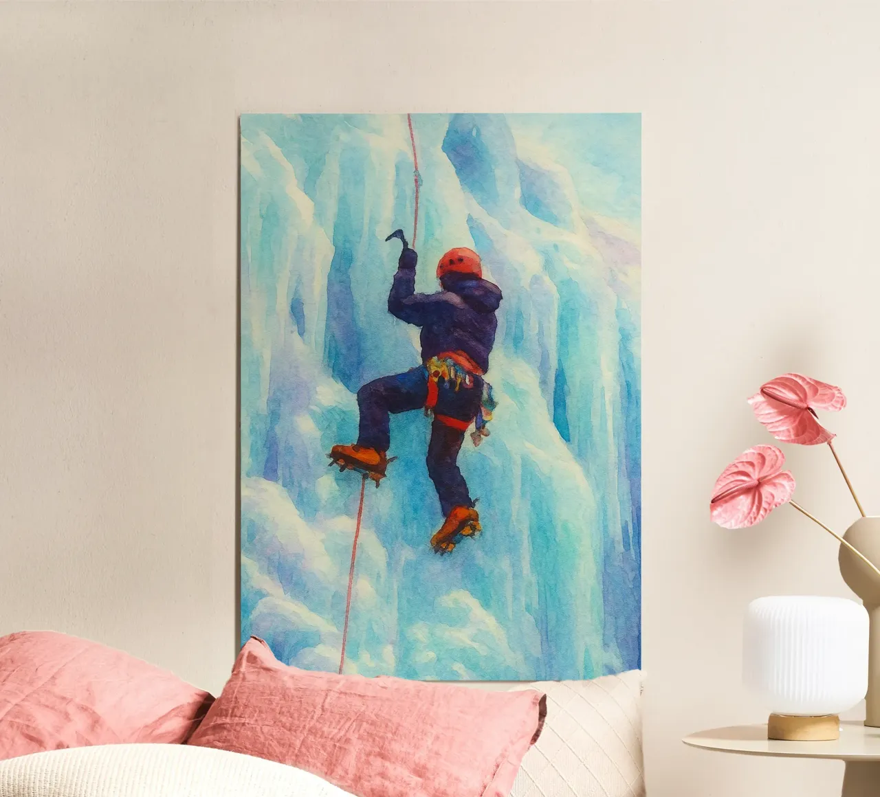 Eisklettern Extremsport Malerei Poster von warsilaw