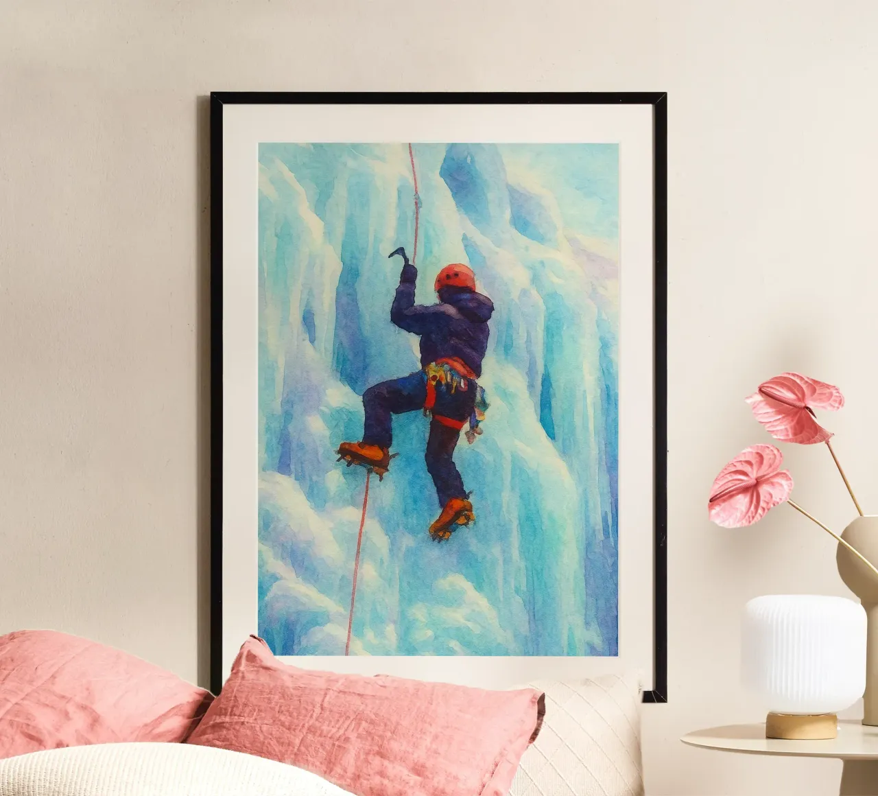 Eisklettern Extremsport Malerei Poster von warsilaw