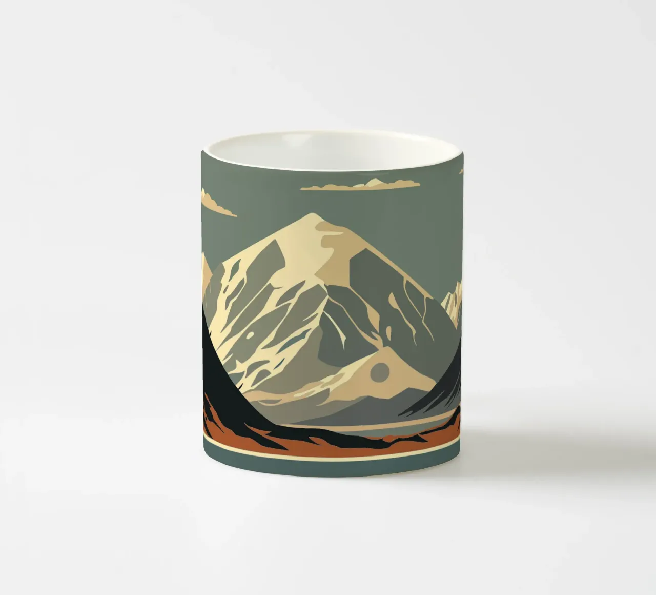 moutain in ice tazza in ceramica da mip of map