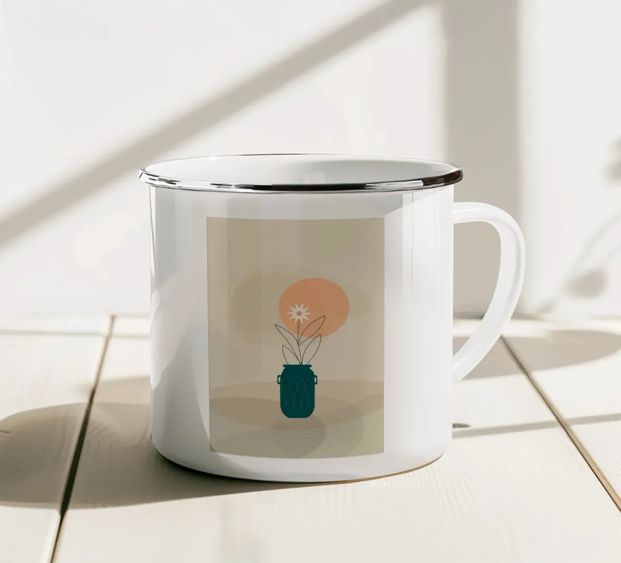 canvas vase art in shadow tazza in smalto da mip of map