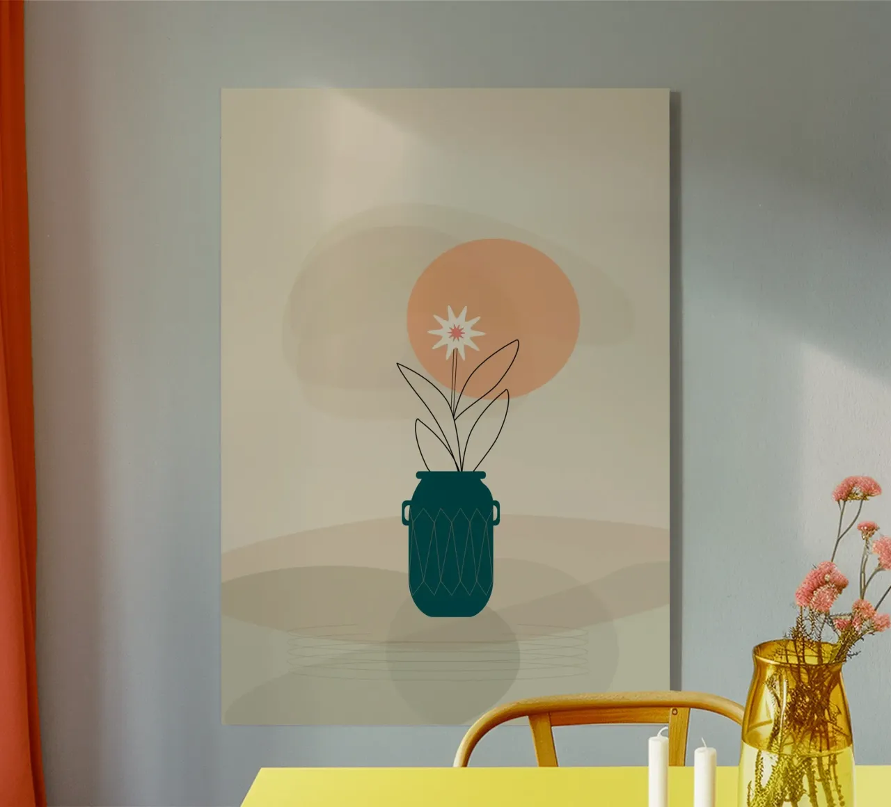 canvas vase art in shadow plexiglass da mip of map