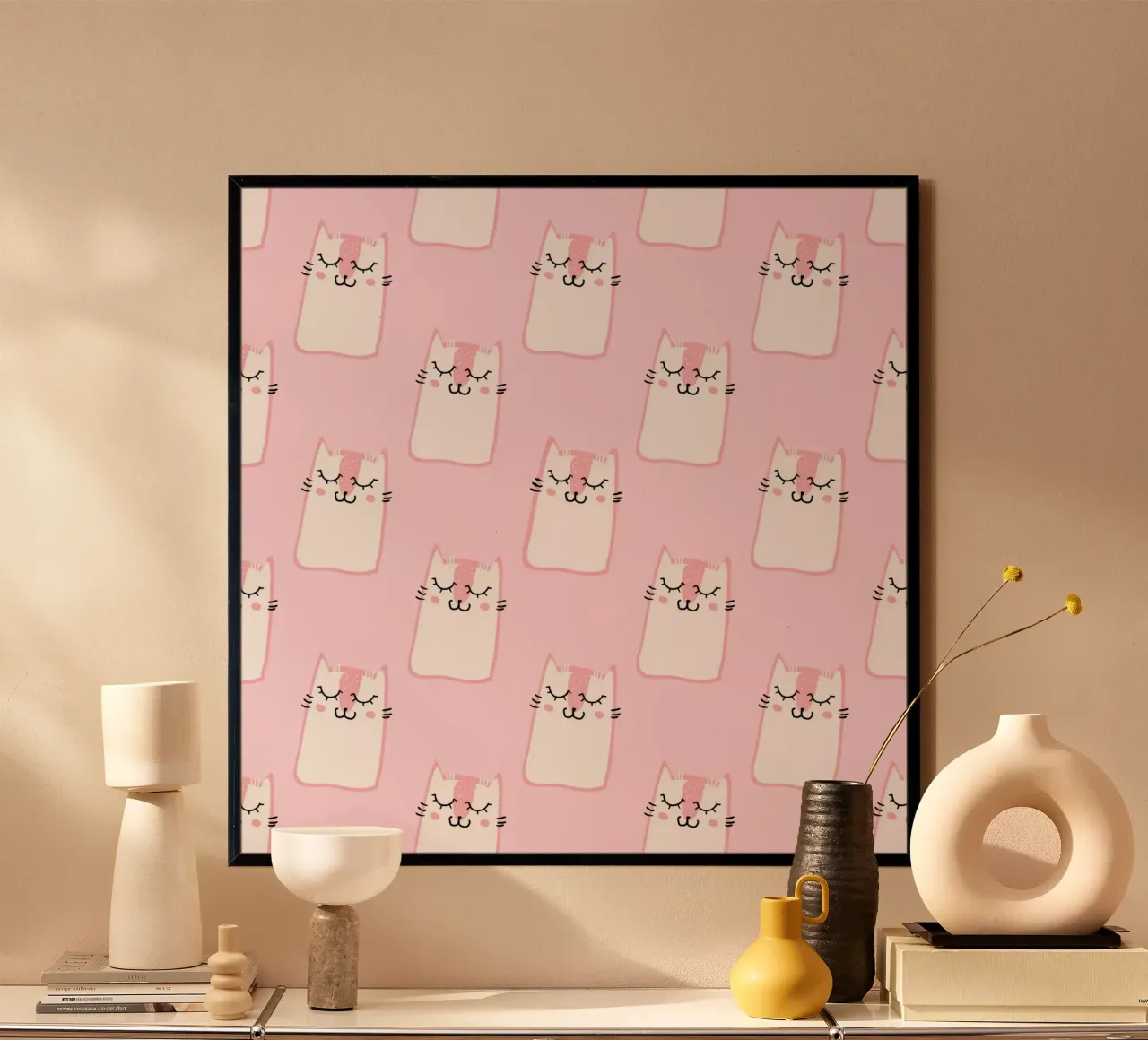 cat icons poster con telaio in alluminio da mip of map