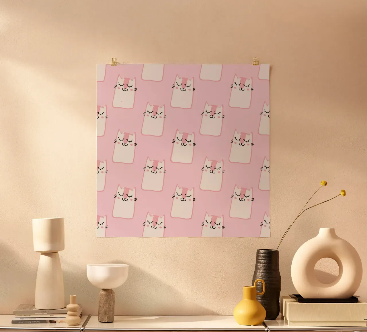 cat icons poster con telaio in alluminio da mip of map