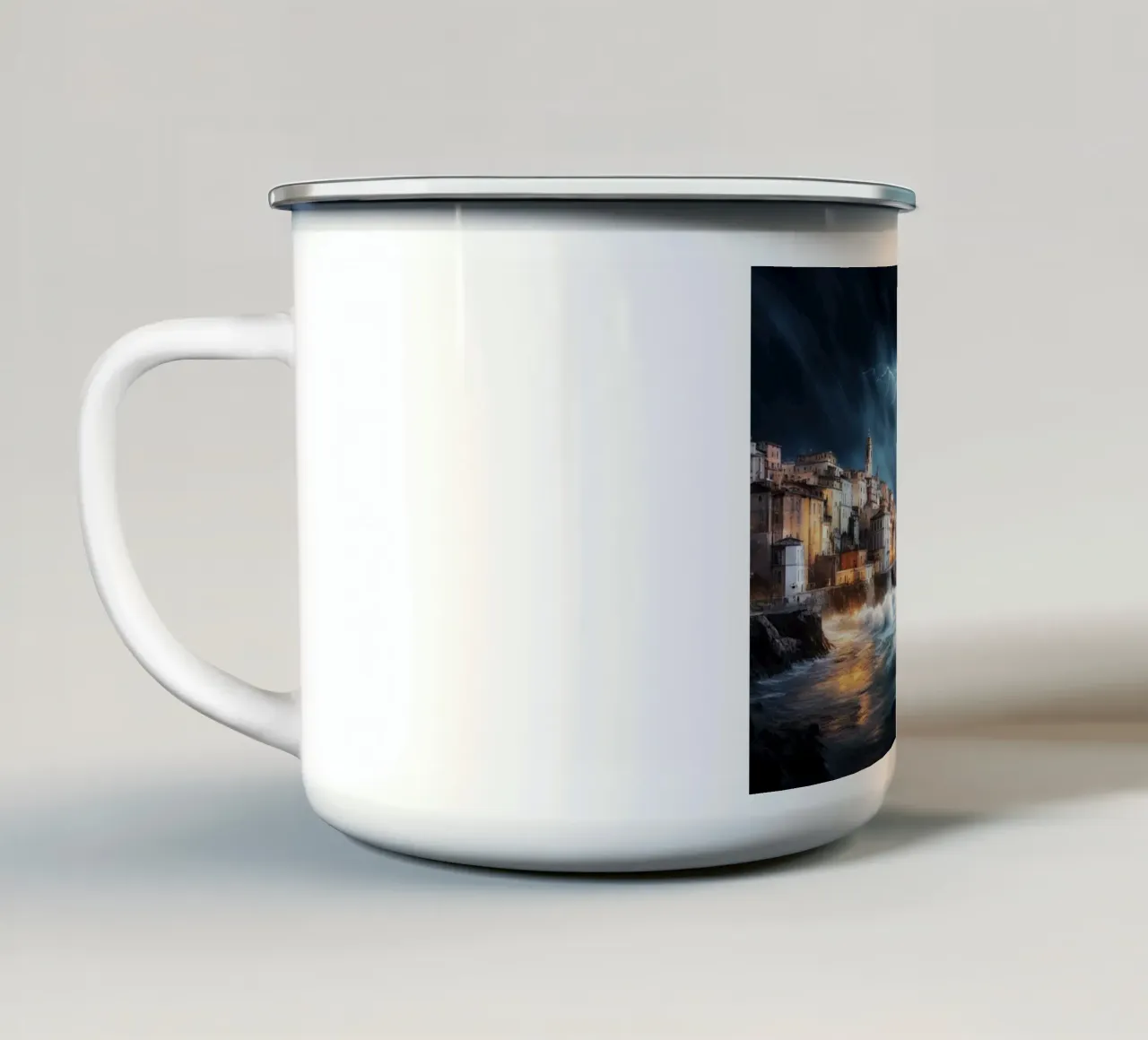 the storm with city tazza in smalto da mip of map
