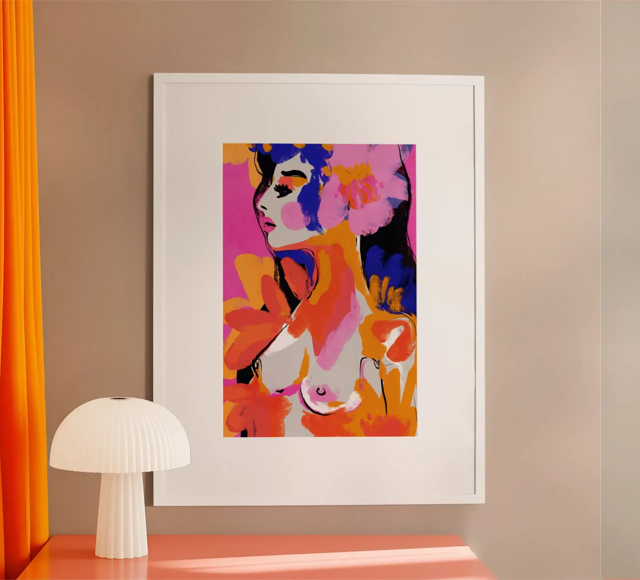 Born From Flowers poster avec cadre en bois de treechild