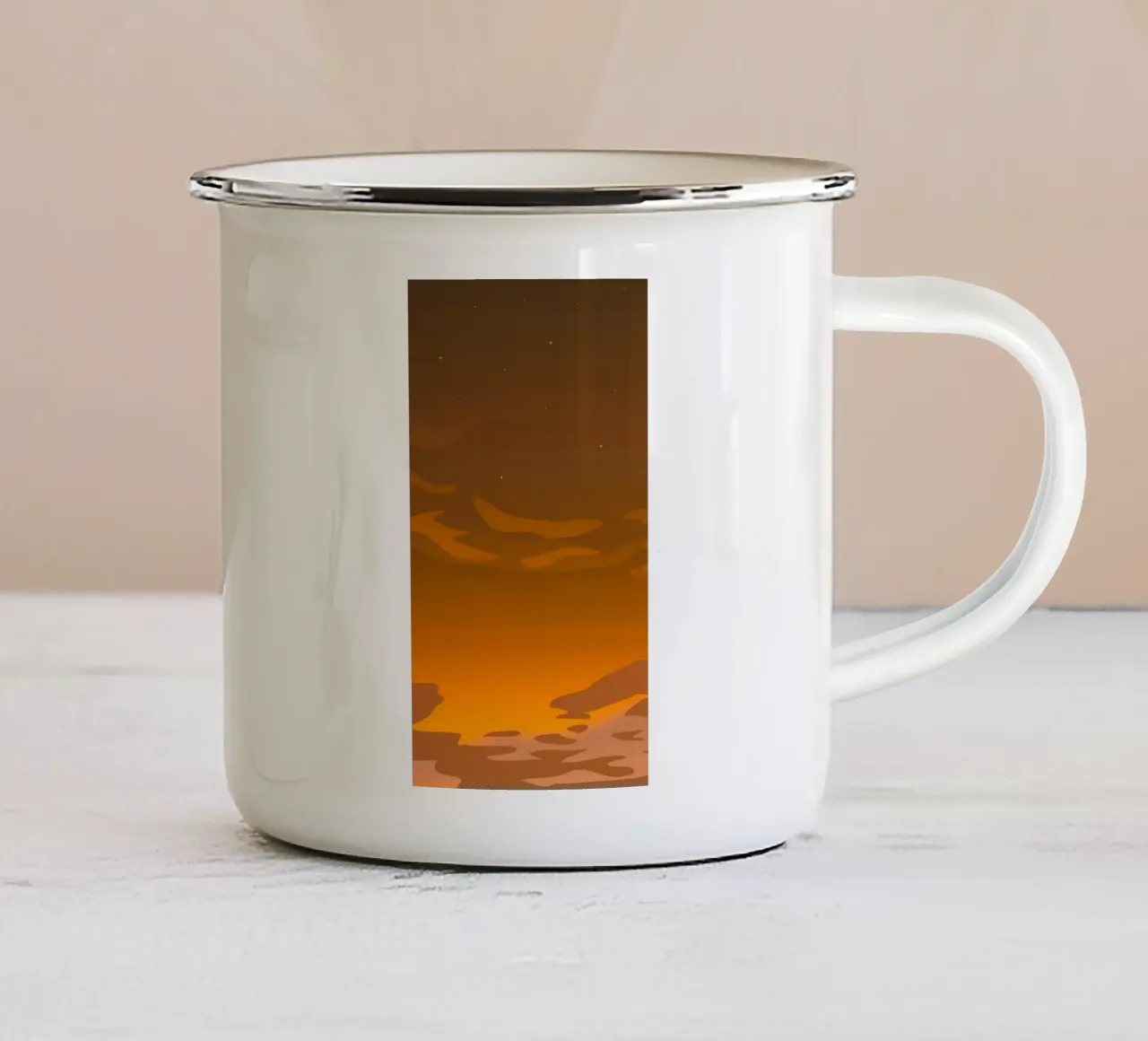 art of night tazza in smalto da mip of map