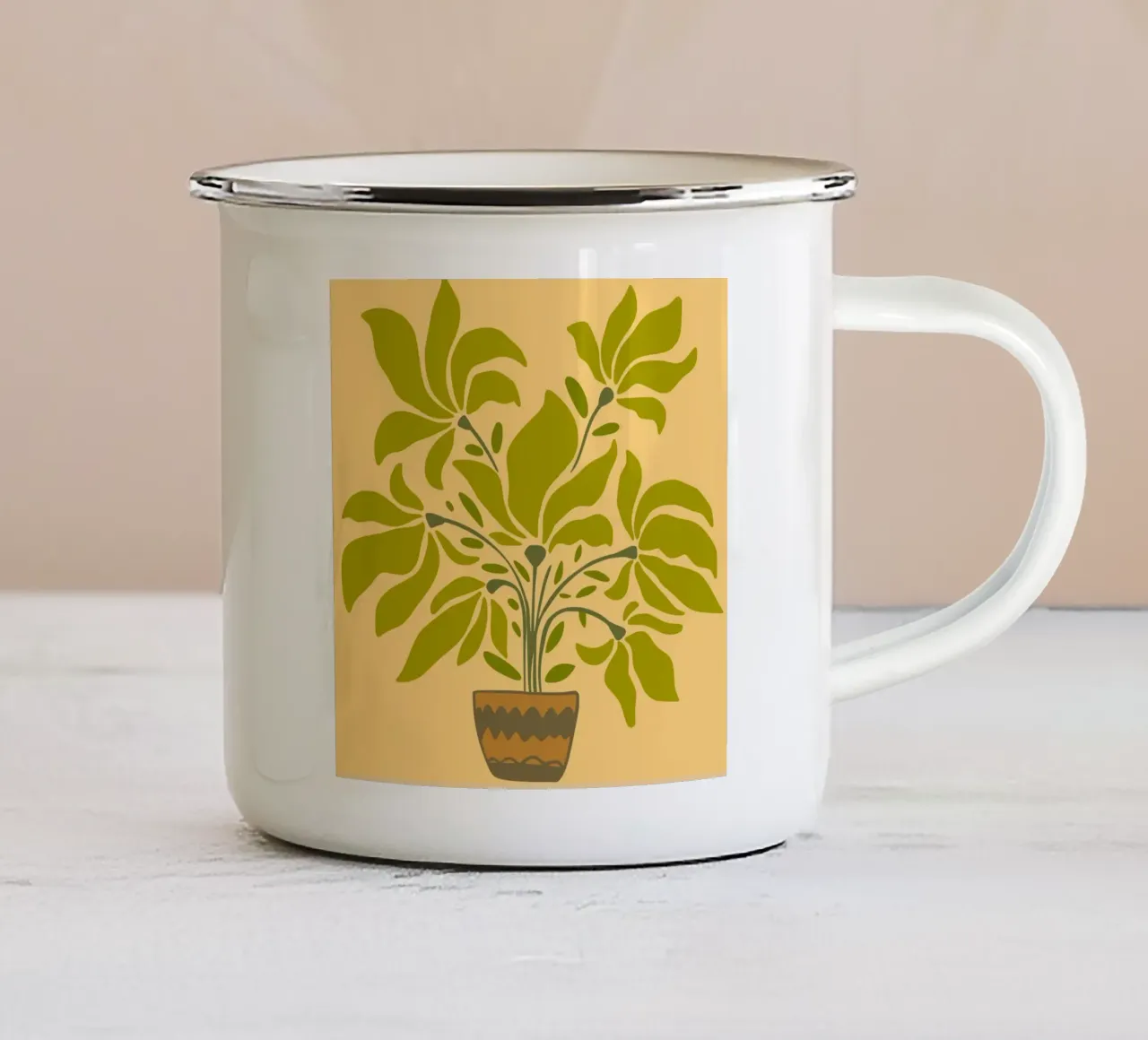 canvas vase tazza in smalto da mip of map
