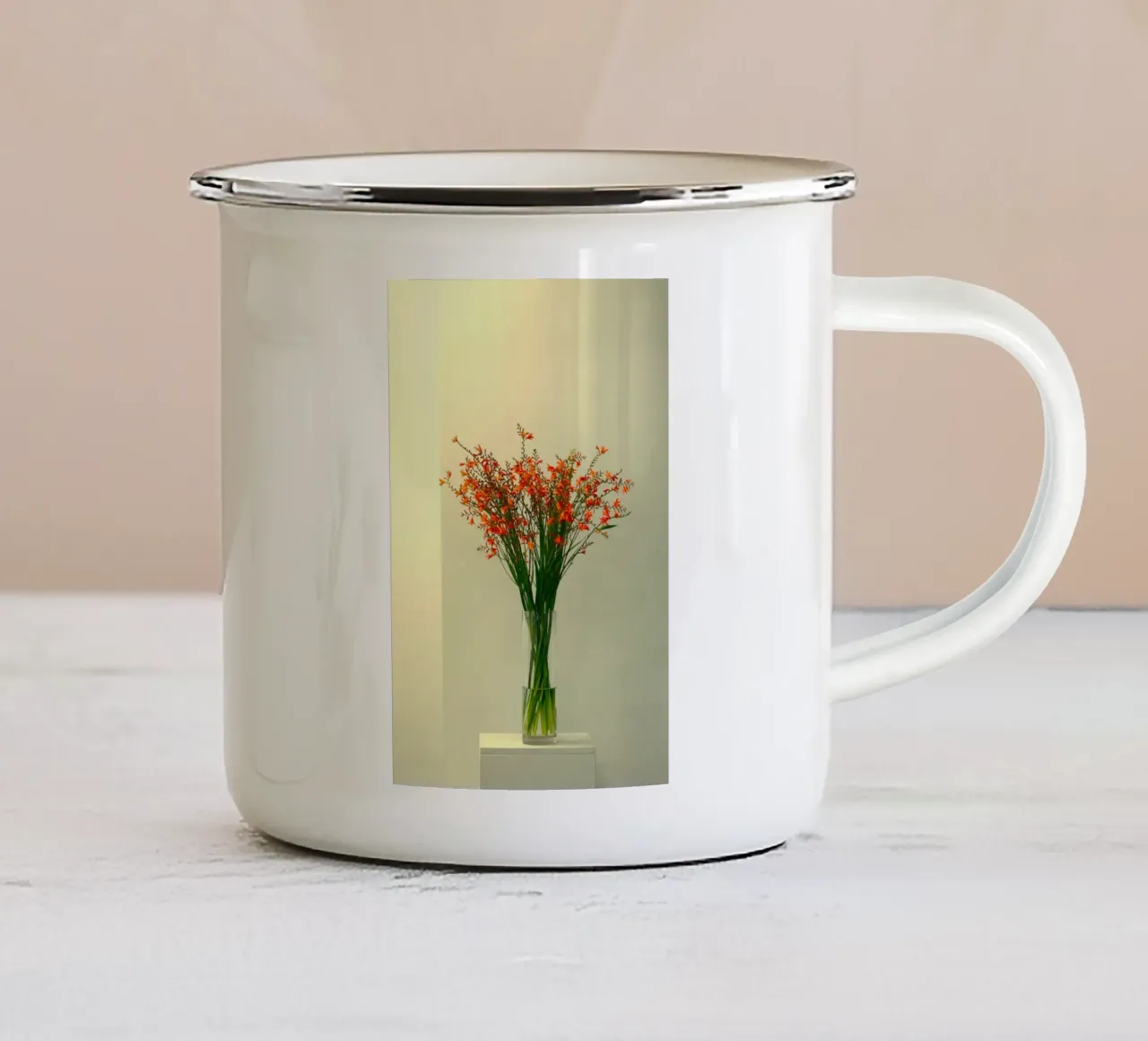 single vase in light tazza in smalto da mip of map