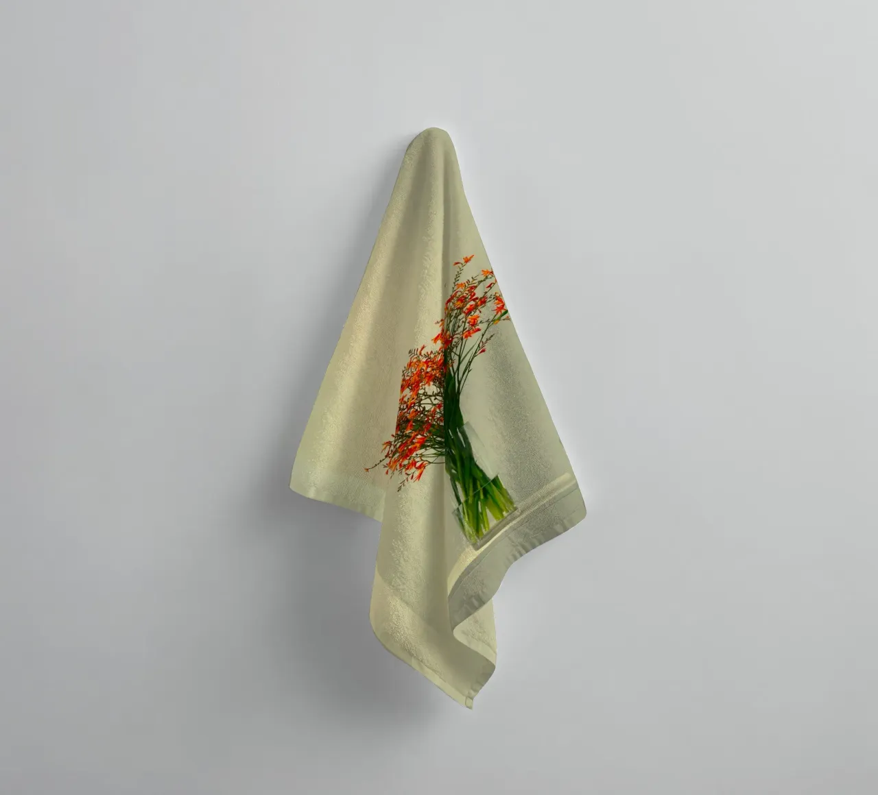 single vase in light asciugamano da bagno da mip of map