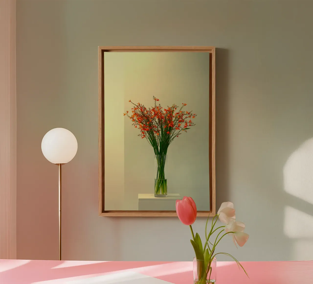 single vase in light tela con Cornice a cassetta da mip of map