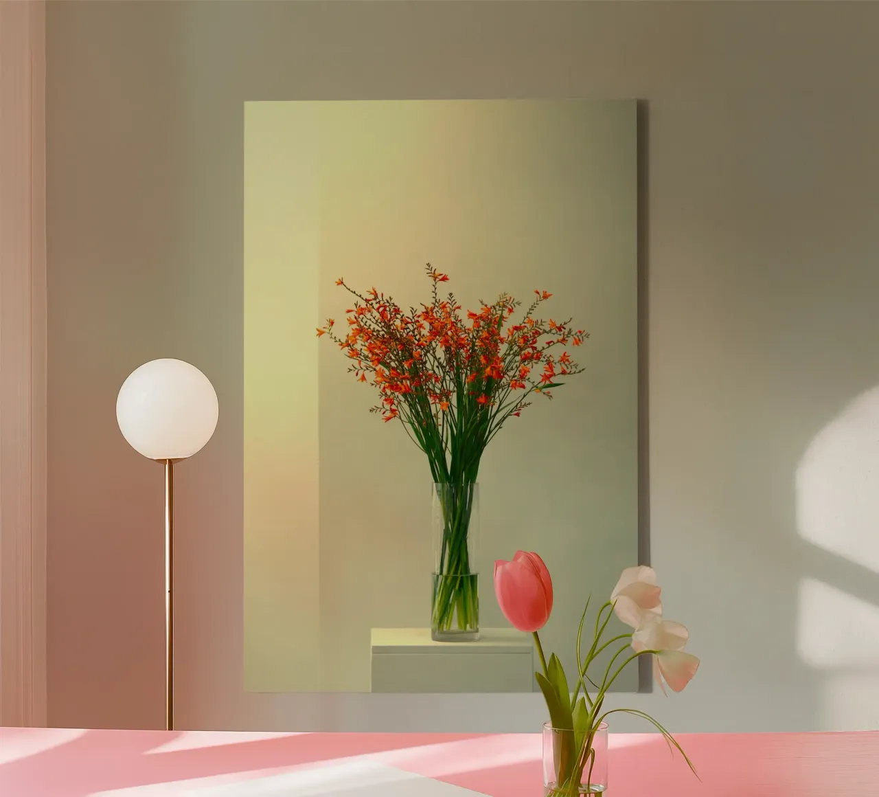 single vase in light tela con Cornice a cassetta da mip of map