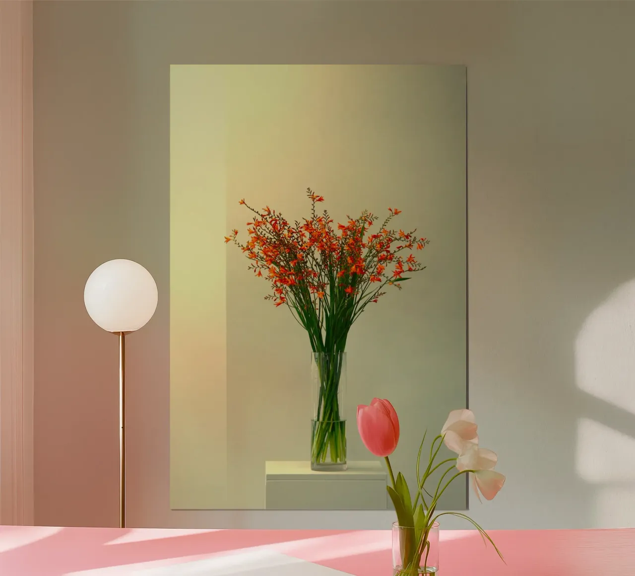single vase in light poster con telaio in legno da mip of map