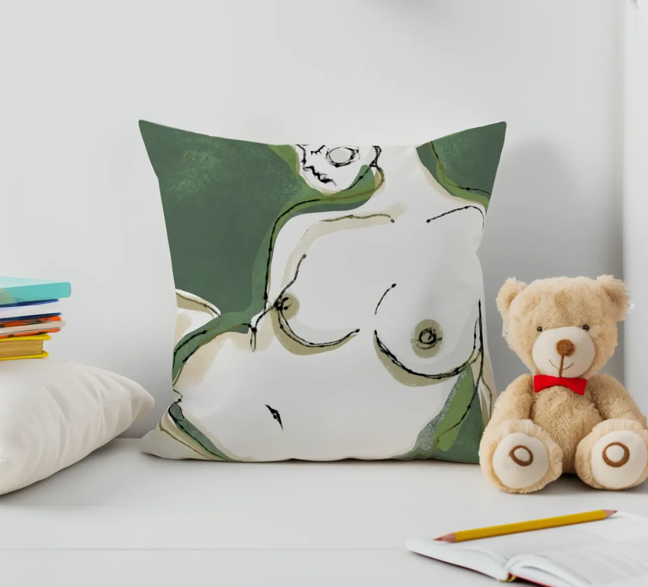 Sensuality (Green) cuscino da treechild