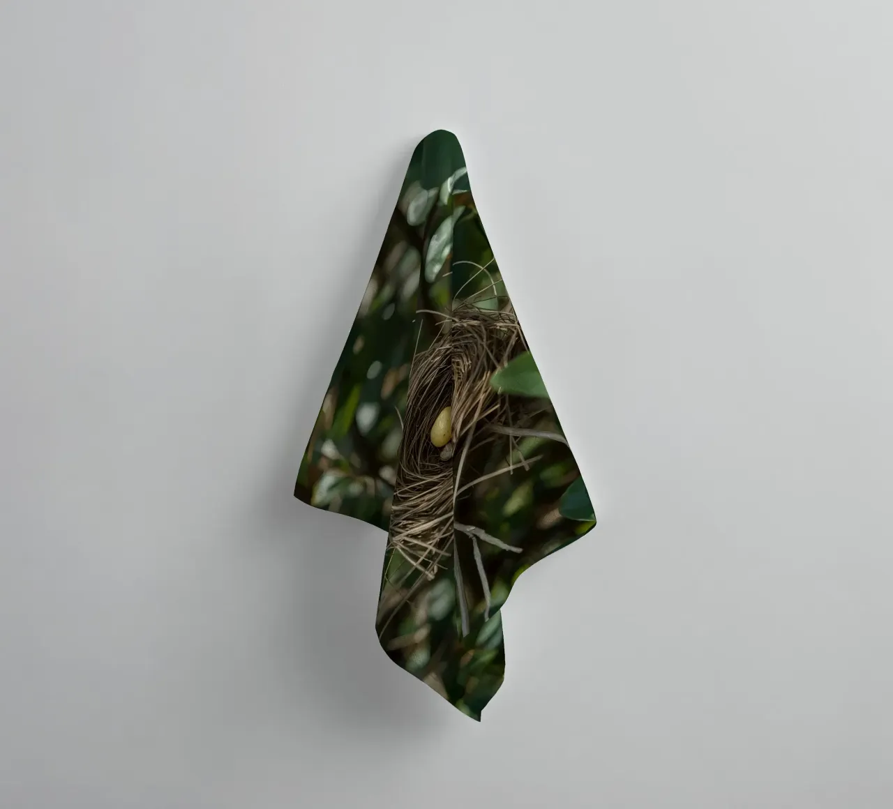 Bird Nest With Eggs In Bush towel by DesignDoodle