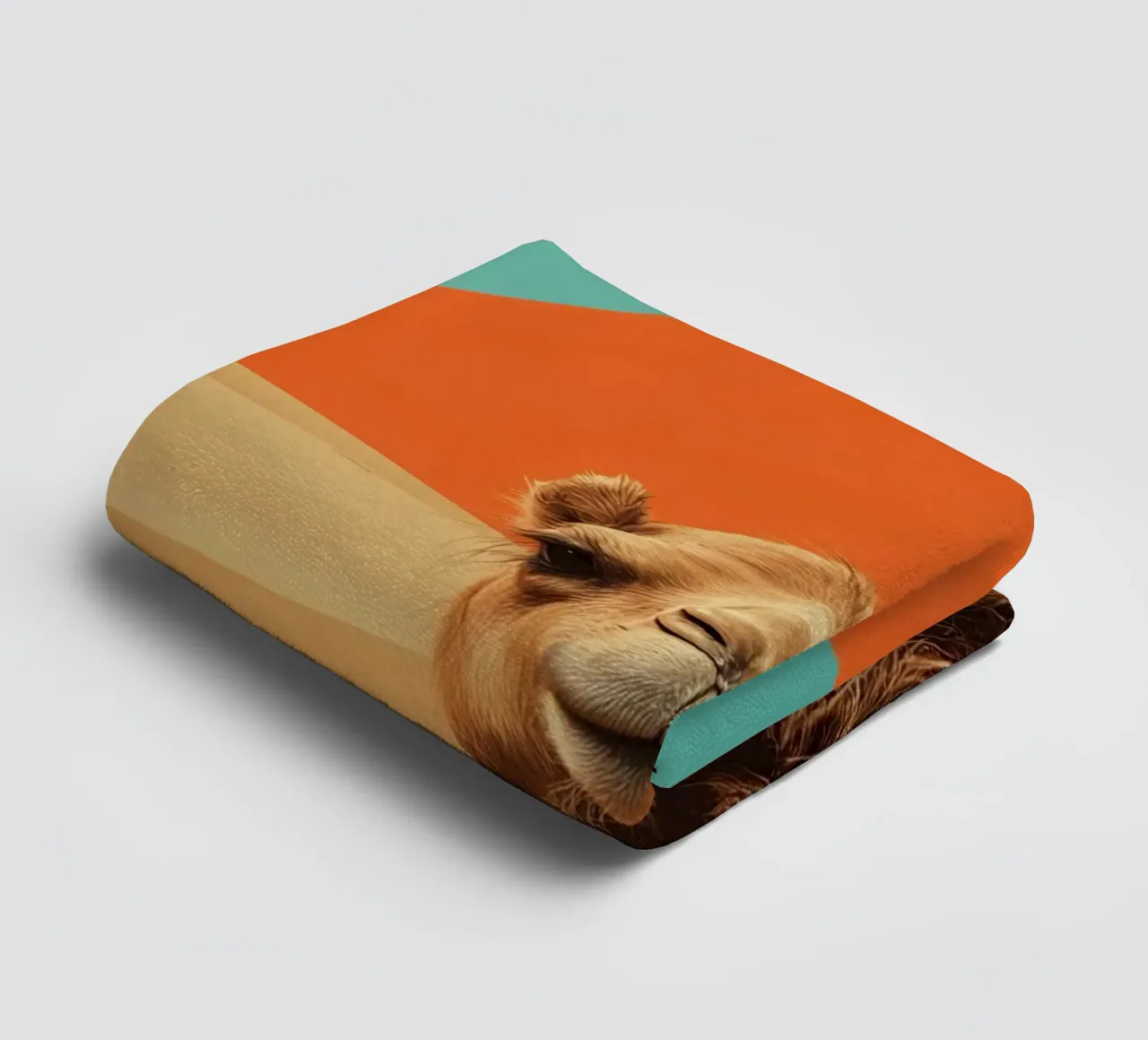 Camel Portrait in Desert with Pyramid towel by DesignDoodle