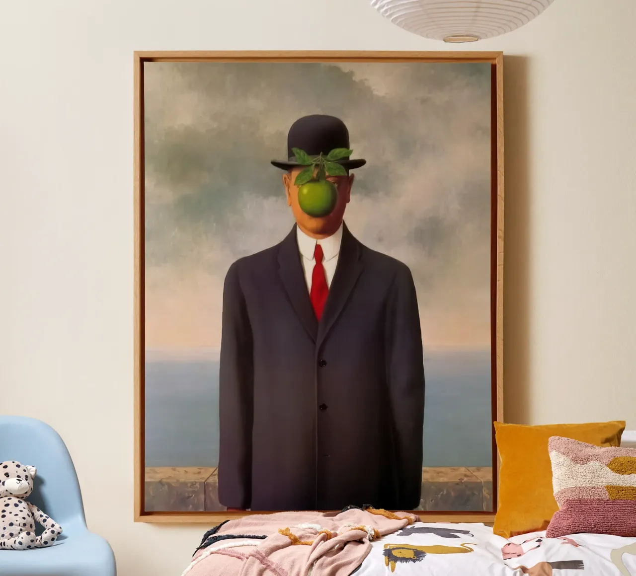 De Mensenzoon, 1946 door René Magritte canvas met Baklijst van TIGER JHONSON